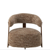 Fauteuil Schuim Bruin van J-Line, ruime fauteuil met dikke schuimen kussens in bruine stof