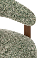 Fauteuil Schuim Olijfgroen van J-Line, zesde weergave van de olijfgroene stoffen fauteuil