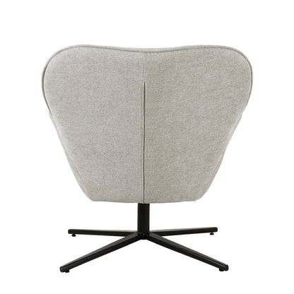 Fauteuil Sven in Toffee, warm beige stof met zwart onderstel