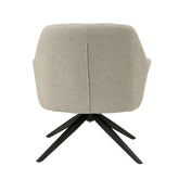 Fauteuil Tom in Sand, beige stof met zwart onderstel