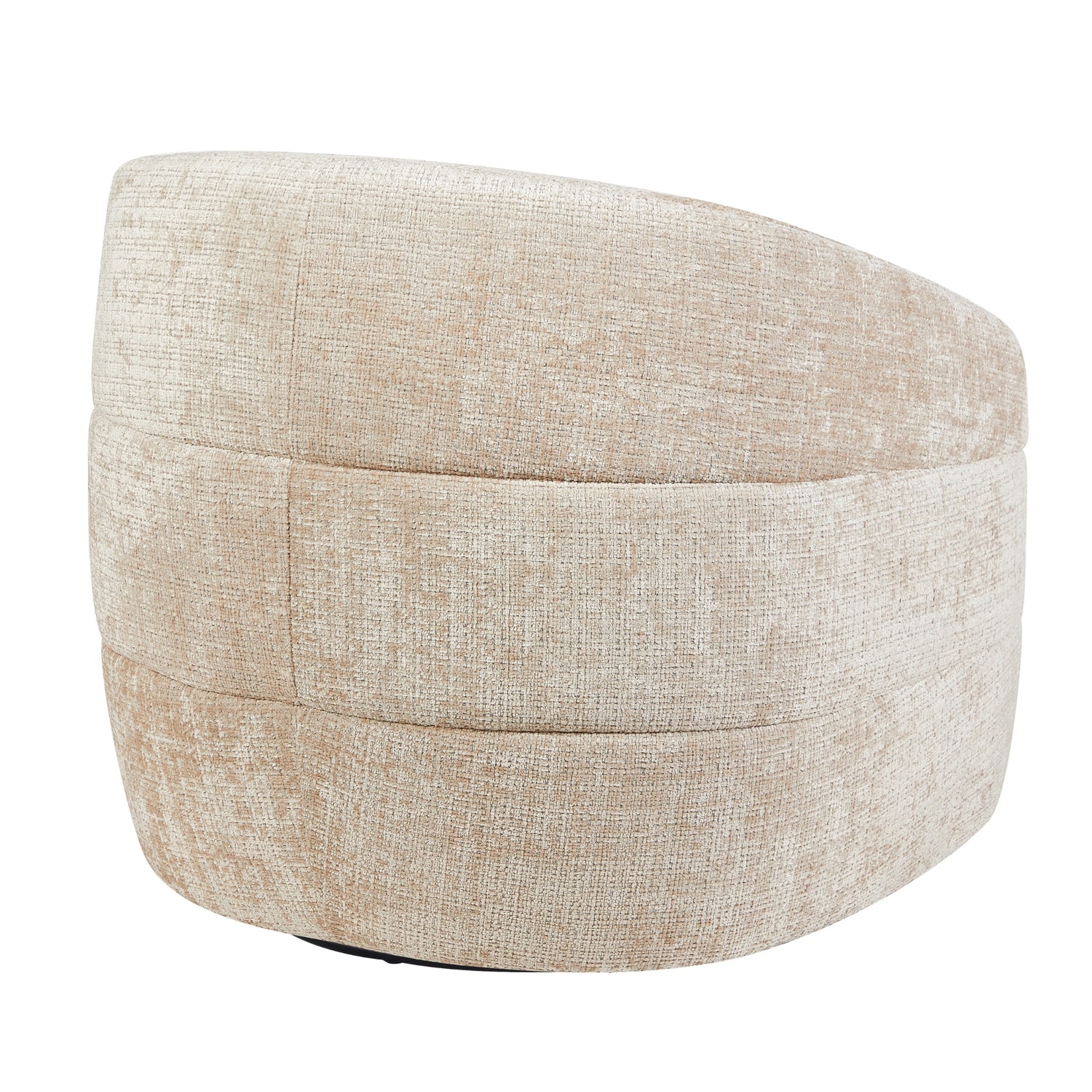 Detail van de zachte beige stoffering van de Fauteuil Yara van Starfurn