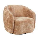 Fauteuil Yara van Starfurn in cinnamon, draaibare fauteuil met zachte afgeronde rug en armleuningen