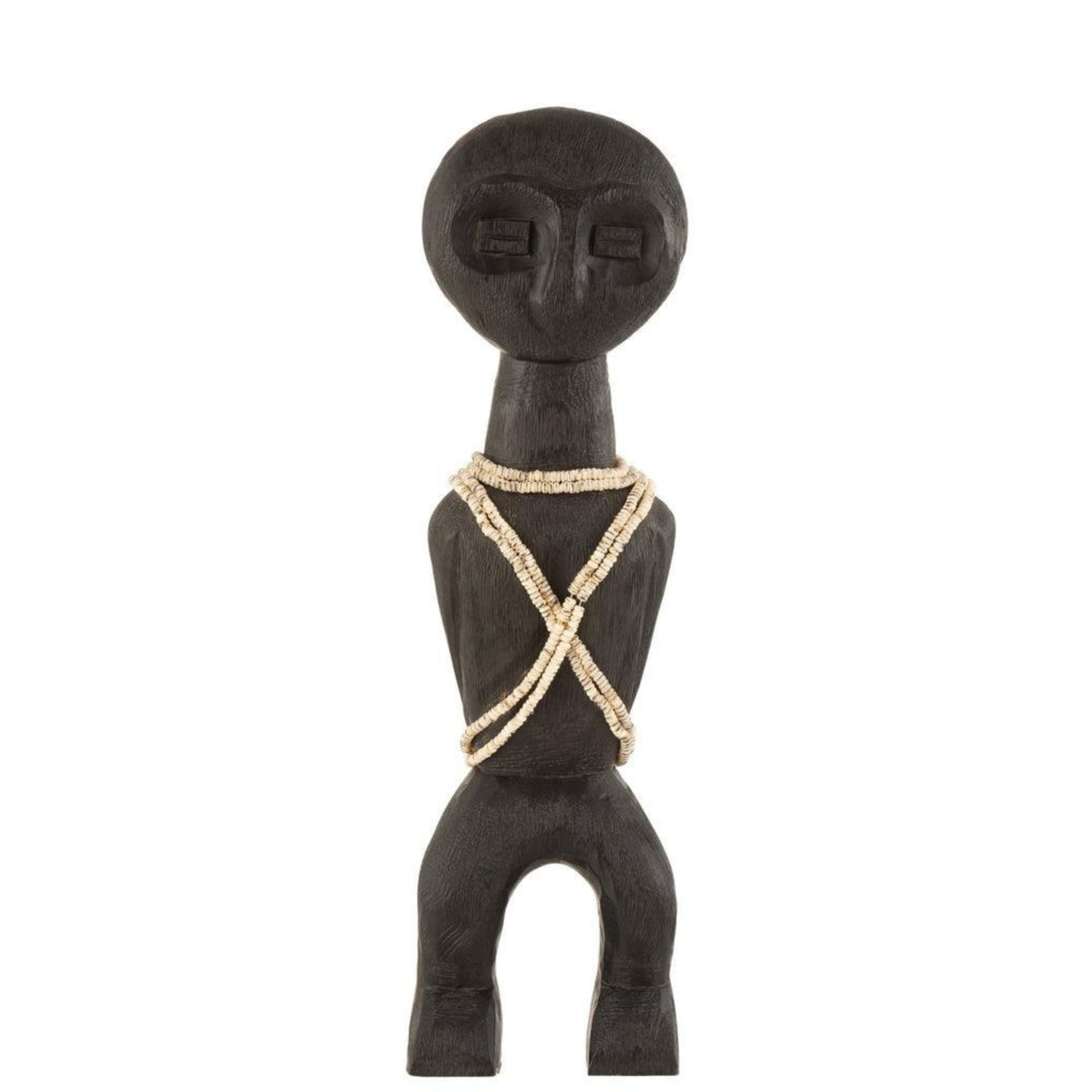 Figure Takwimu Mango Wood Black Large - Beeld - J-Line - livinglovely.nl