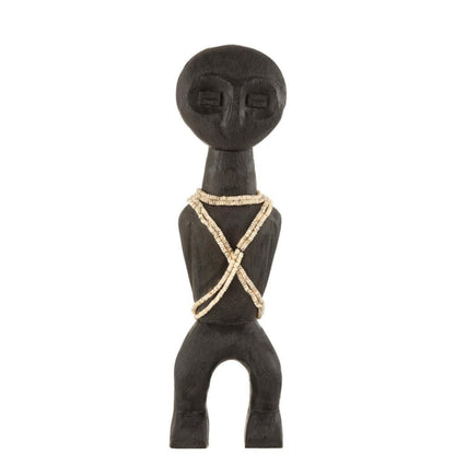 Figure Takwimu Mango Wood Black Large - Beeld - J-Line - livinglovely.nl
