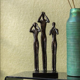 Figuren Horen/Zien/Zwijgen Poly Donkerbruin - Beeld - J-Line - livinglovely.nl