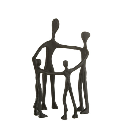 Figuur Familie Kring Aluminium Zwart - Beeld - J-Line - livinglovely.nl
