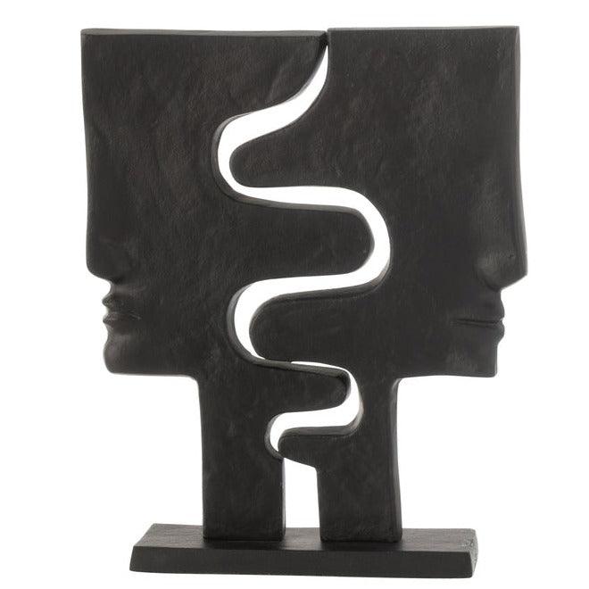 Figuur Gezichten Op Voet Aluminium - Beeld - J-Line - livinglovely.nl