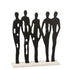 Figuur Op Rij Aluminium/Marmer Zwart/Wit - Beeld - J-Line - livinglovely.nl