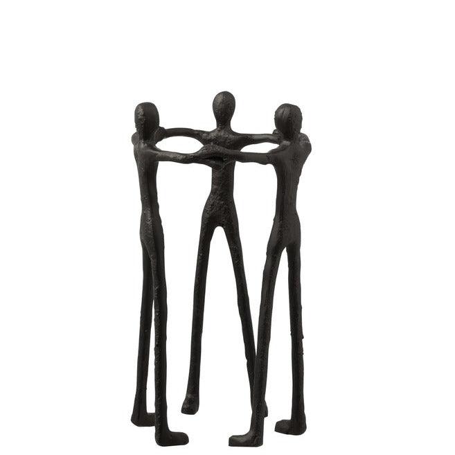 Figuur Persoon Kring Aluminium Zwart - Beeld - J-Line - livinglovely.nl