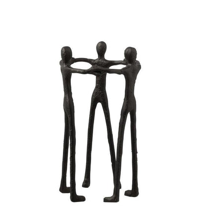 Figuur Persoon Kring Aluminium Zwart - Beeld - J-Line - livinglovely.nl