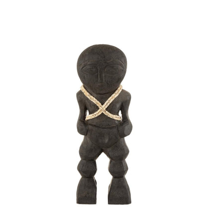 Figuur Takwimu Mangohout Zwart Small - Beeld - J-Line - livinglovely.nl