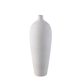 Flesvaas Cavinn Large van PTMD in mat wit keramiek met slanke hals, 49cm hoog