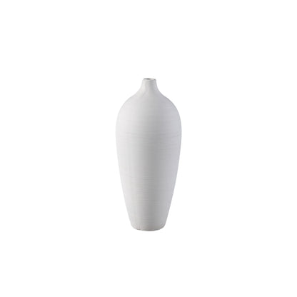 Flesvaas Cavinn Small van PTMD, mat wit keramiek met bolle basis en smalle hals