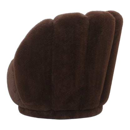 Furia Dark Brown Fauteuil Fur PTMD - Fauteuil - PTMD - livinglovely.nl
