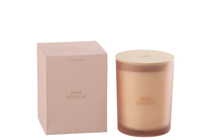 Geurkaars Accords Essentiels Rose Rêveuse 38 Uur - Geurkaars - J-Line - livinglovely.nl