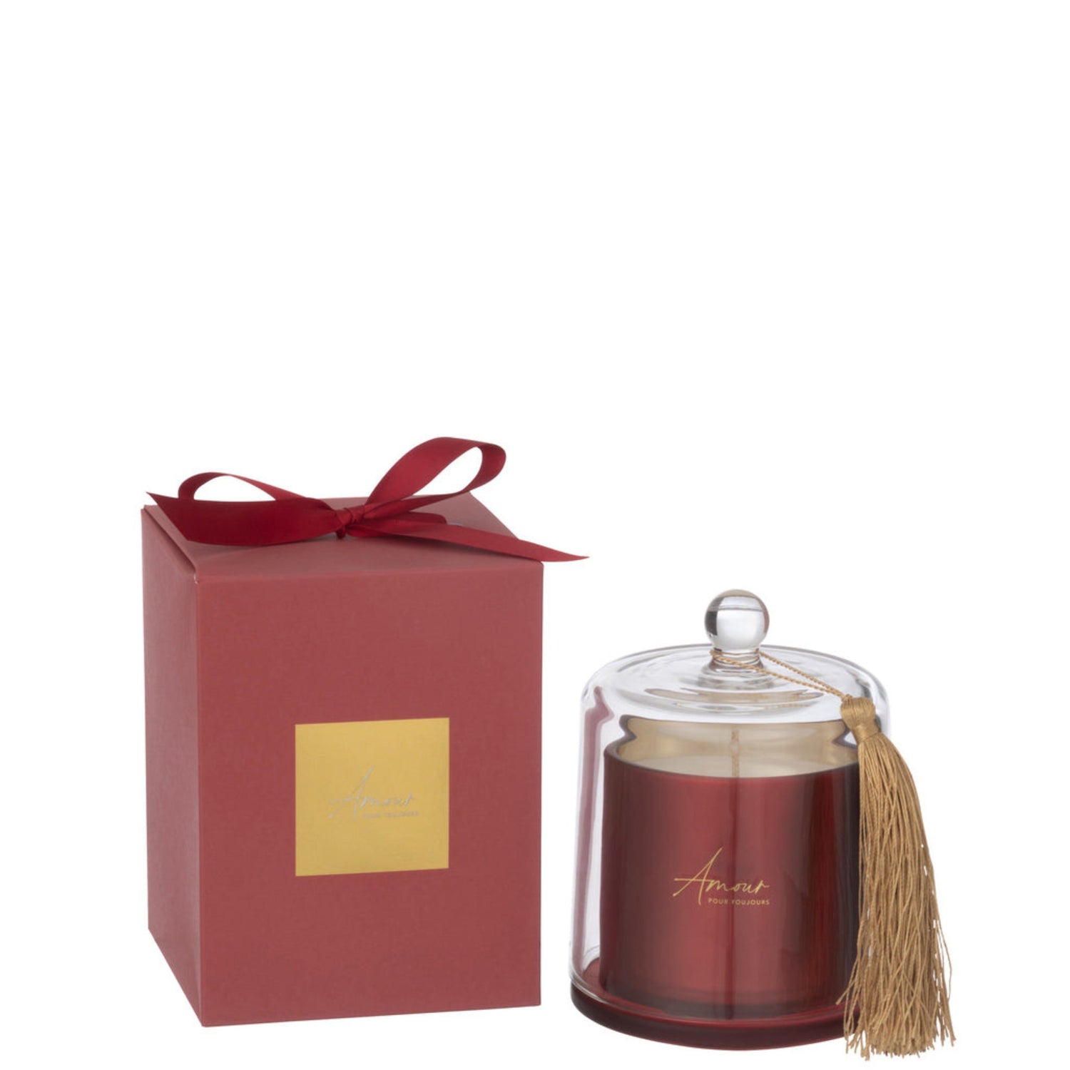 Geurkaars Bell Amour Red Large 45H - Geurkaars - J-Line - livinglovely.nl