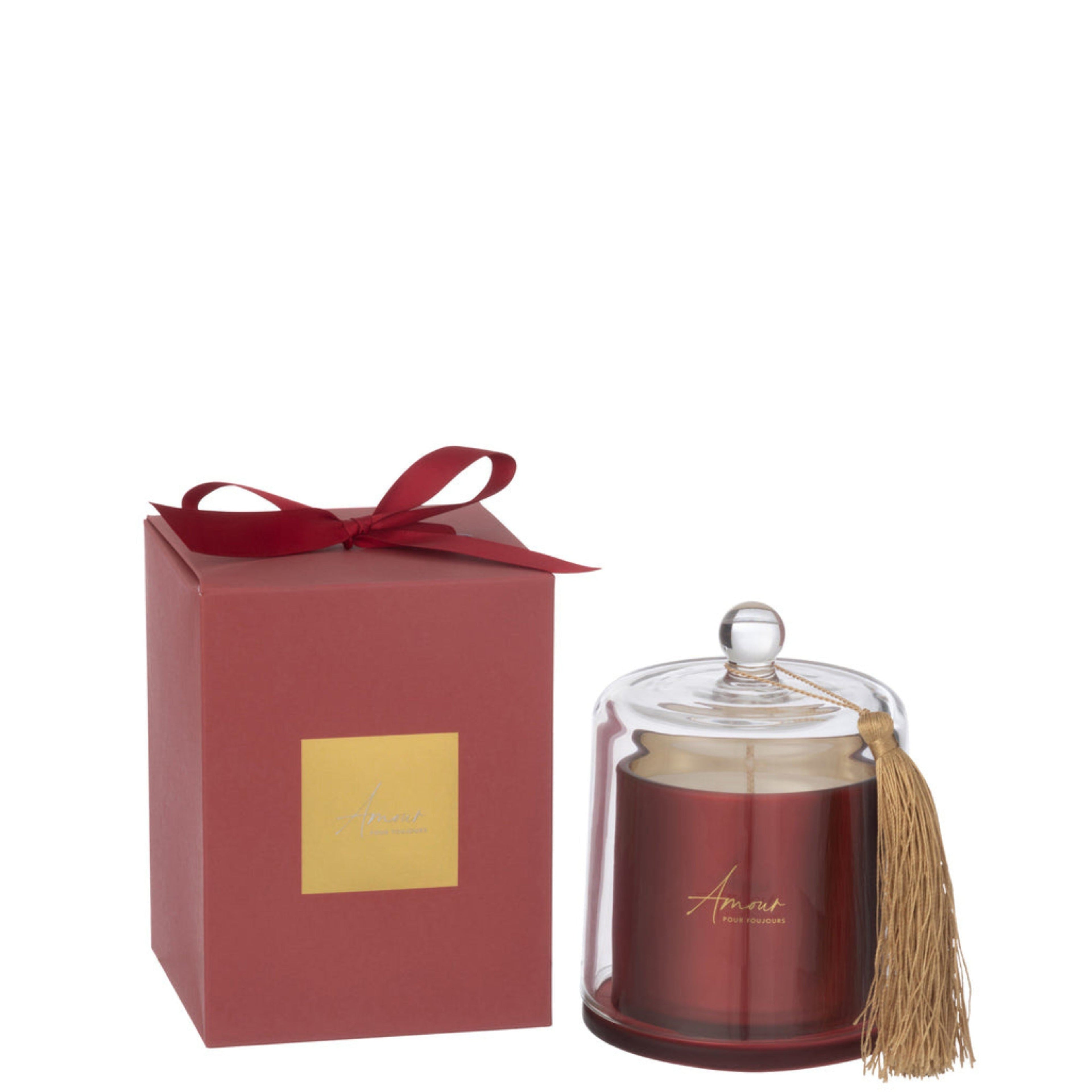 Geurkaars Bell Amour Red Large 45H - Geurkaars - J-Line - livinglovely.nl