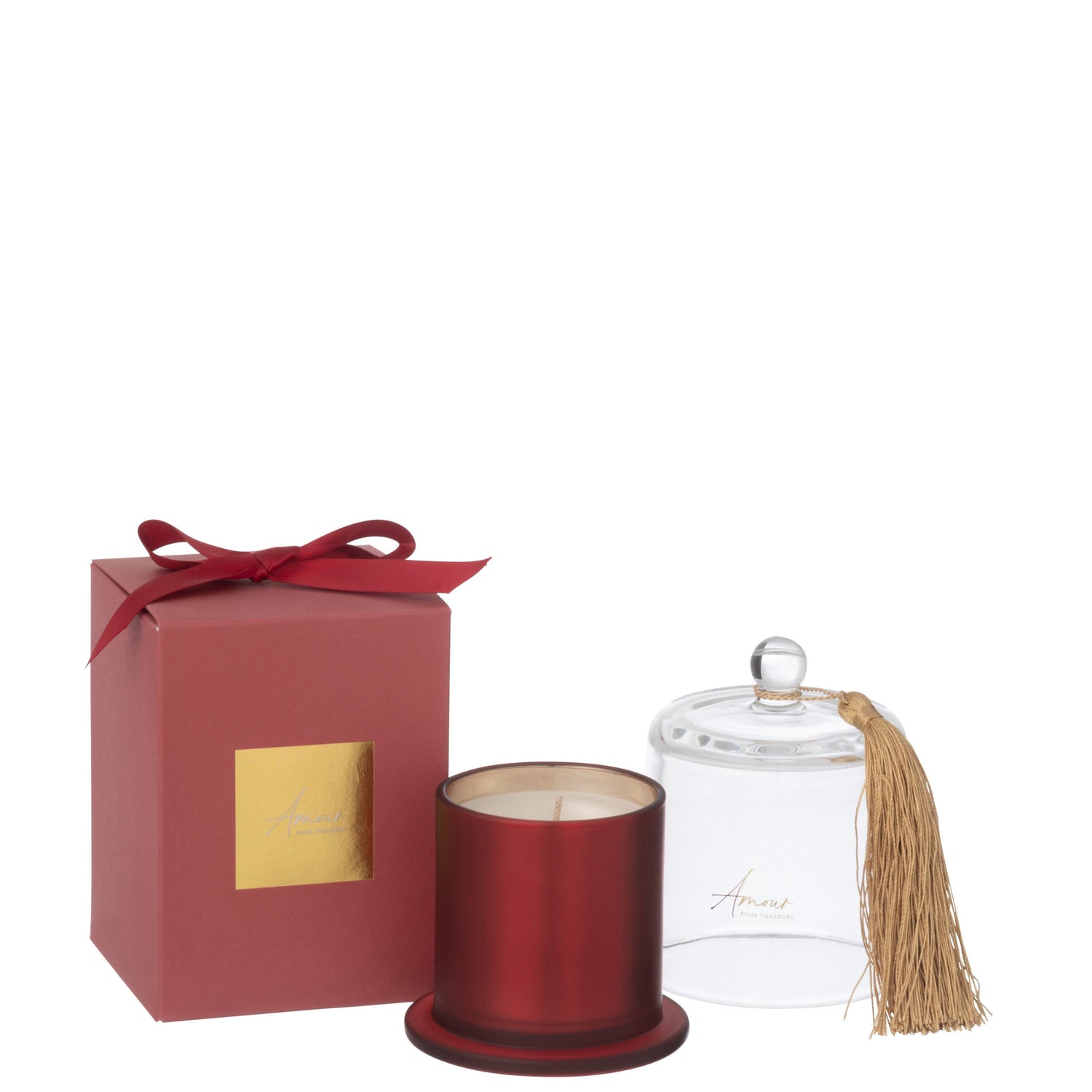 Geurkaars Bell Amour Red Small 30H - Geurkaars - J-Line - livinglovely.nl