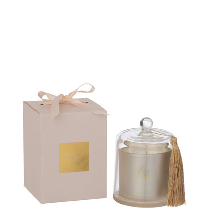 Geurkaars Bell Merci Beige Large 45H - Geurkaars - J-Line - livinglovely.nl