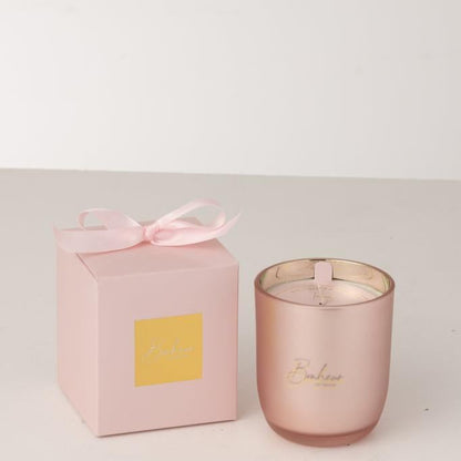 Geurkaars Bonheur Pink Large 65H - Geurkaars - J-Line - livinglovely.nl