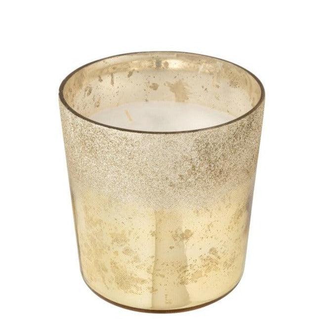 Geurkaars Deluxe Glas Goud Medium 80uur - Geurkaars - J-Line - livinglovely.nl