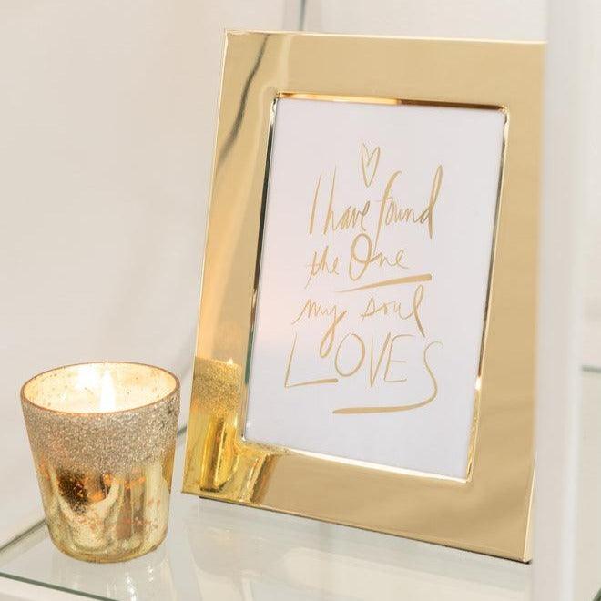 Geurkaars Deluxe Glas Goud Small-48u - Geurkaars - J-Line - livinglovely.nl