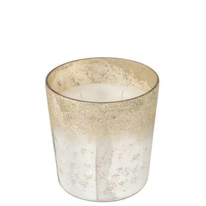 Geurkaars Deluxe Glas Zilver Large 140uur - Geurkaars - J-Line - livinglovely.nl