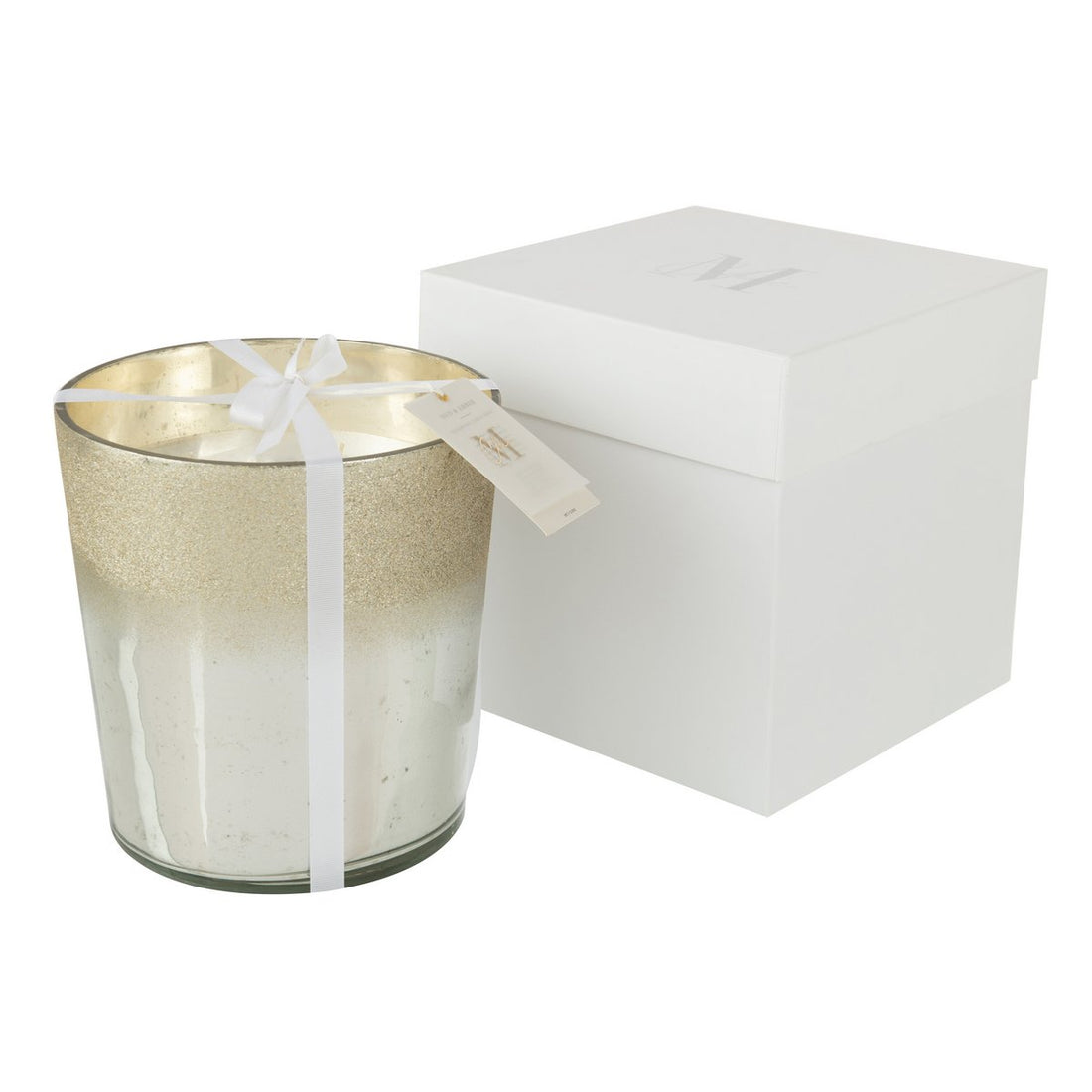 Geurkaars Deluxe Glas Zilver Large 140uur - Geurkaars - J-Line - livinglovely.nl