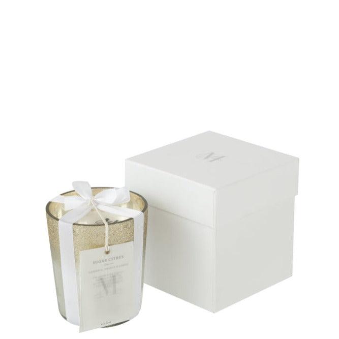 Geurkaars Deluxe Glas Zilver Small 48uur - Geurkaars - J-Line - livinglovely.nl