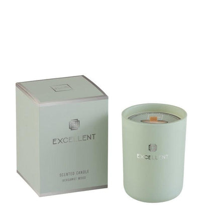 Geurkaars Excellent Glas Muntgroen Small-50u - Geurkaars - J-Line - livinglovely.nl