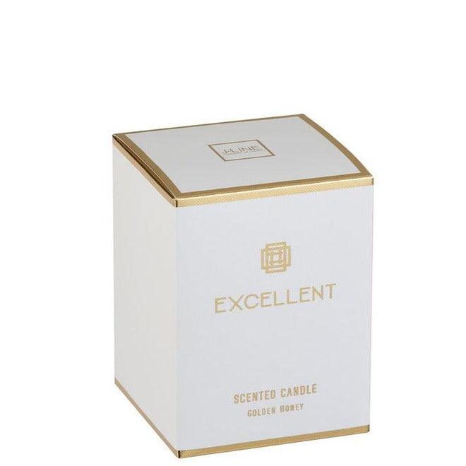 Geurkaars Excellent Golden Honey Goud Small 50H - Geurkaars - J-Line - livinglovely.nl