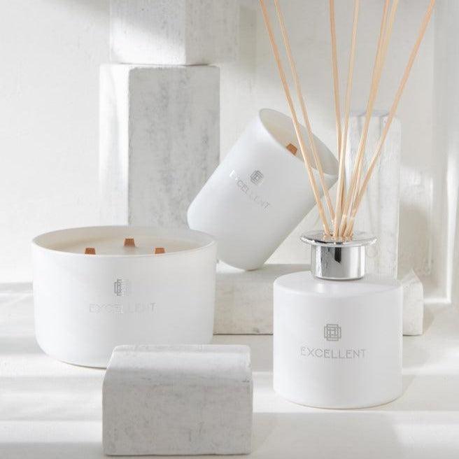 Geurkaars Excellent Golden Honey Wit Small 50H - Geurkaars - J-Line - livinglovely.nl