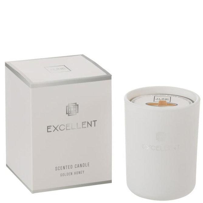 Geurkaars Excellent Golden Honey Wit Small 50H - Geurkaars - J-Line - livinglovely.nl