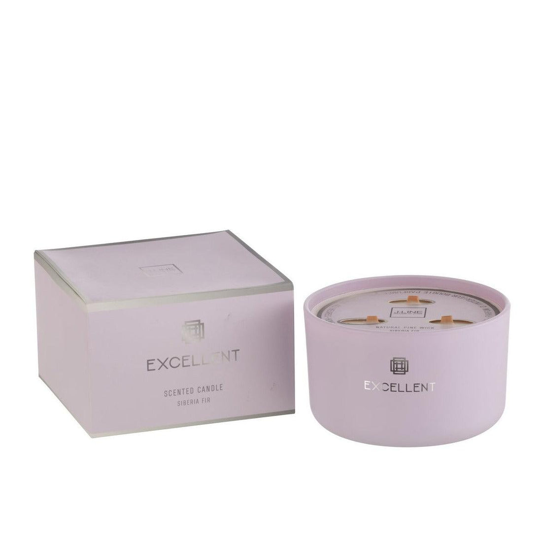 Geurkaars Excellent Siberia Fir Lila Large-40u - Geurkaars - J-Line - livinglovely.nl