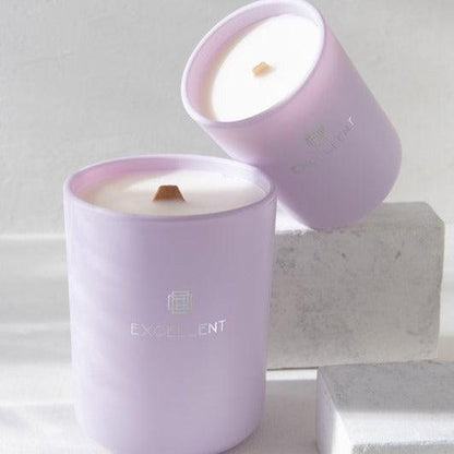 Geurkaars Excellent Siberia Fir Lila Medium-80u - Geurkaars - J-Line - livinglovely.nl