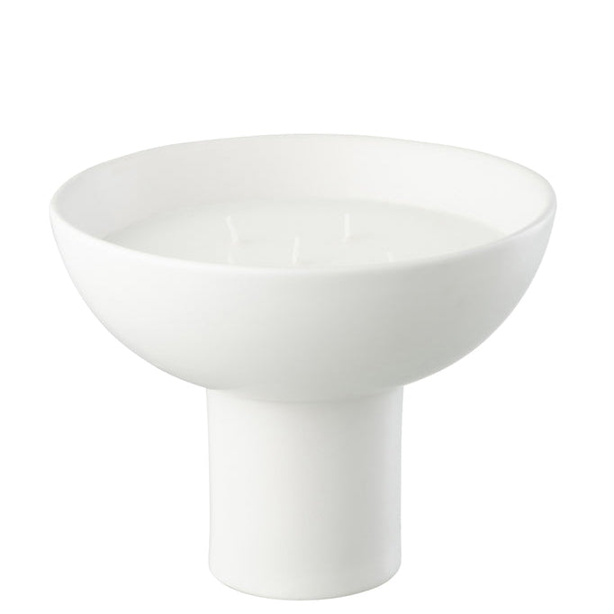 Geurkaars Keramiek Kop Wit Large 12u - Geurkaars - J-Line - livinglovely.nl