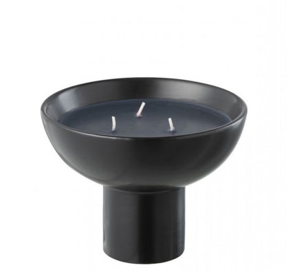 Geurkaars Keramiek Kop Zwart Small 12u - Geurkaars - J-Line - livinglovely.nl