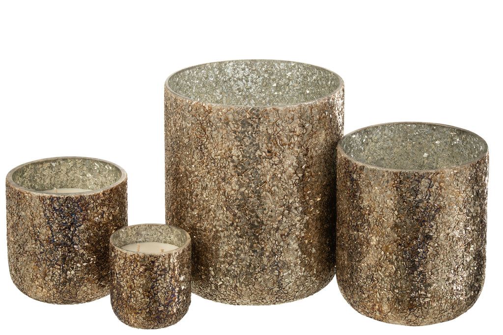 Geurkaars Luxuria Brons Extra Large 120H - Geurkaars - J-Line - livinglovely.nl