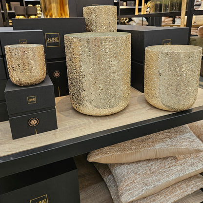 Geurkaars Luxuria Goud Extra Large J-Line - 120 Uur - Geurkaars - J-Line - livinglovely.nl