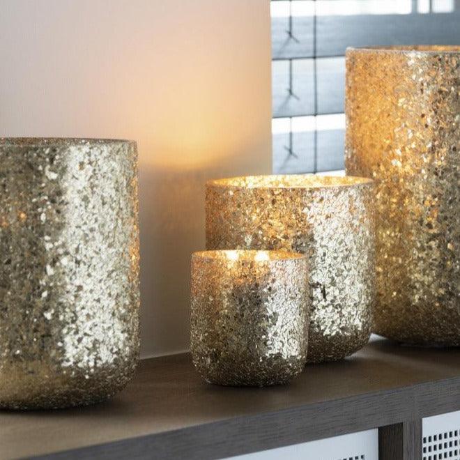 Geurkaars Luxuria Goud Large- 80h - Geurkaars - J-Line - livinglovely.nl