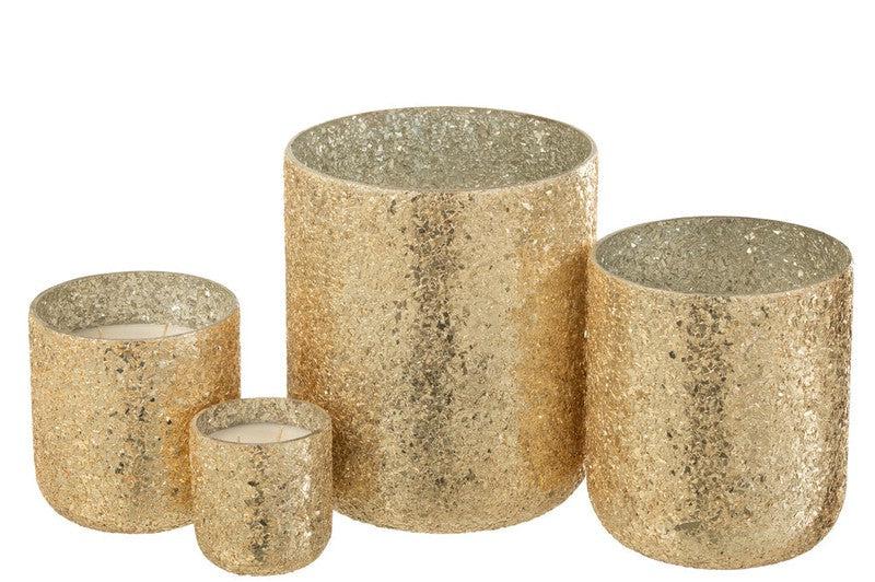 Geurkaars Luxuria Goud Large- 80h - Geurkaars - J-Line - livinglovely.nl