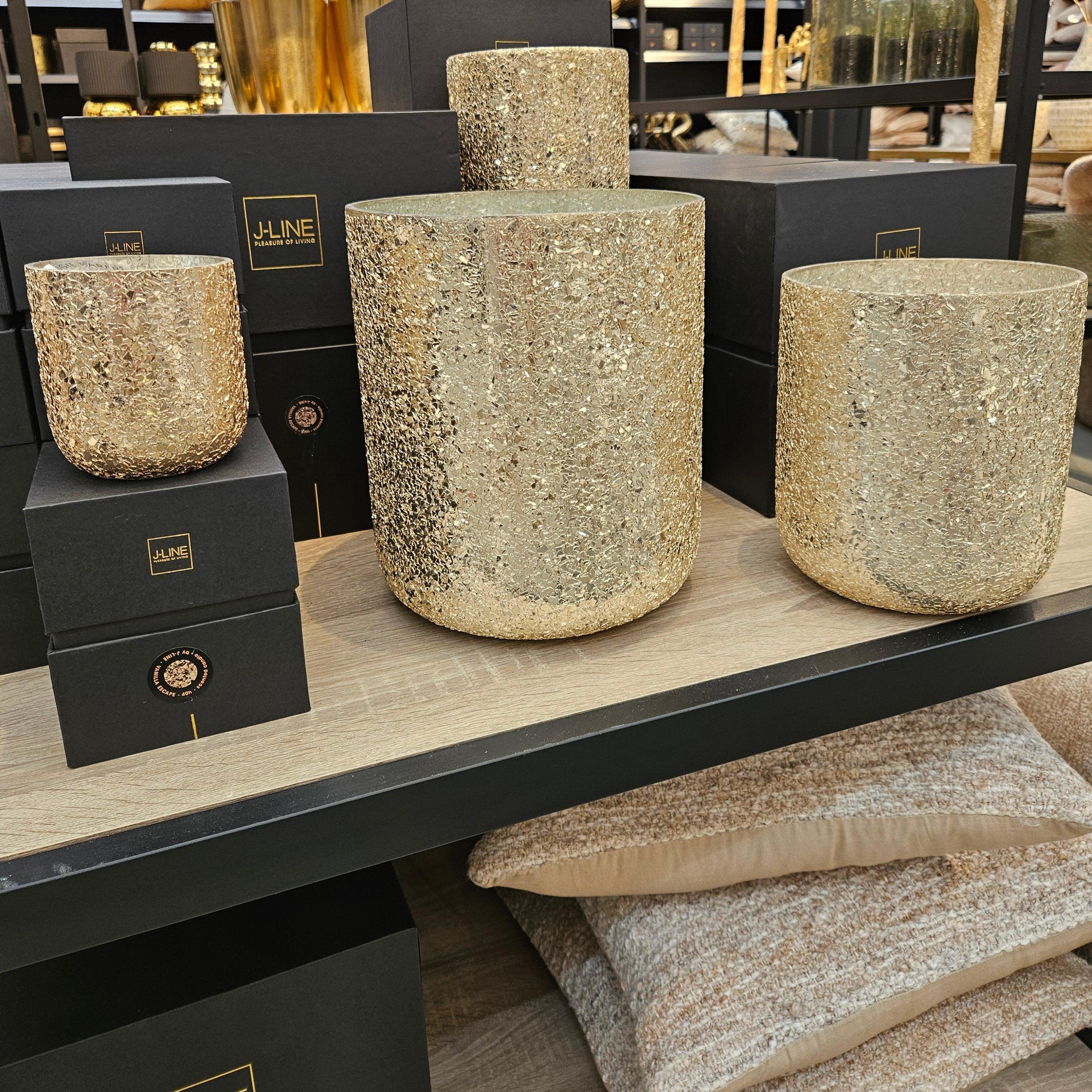 Geurkaars Luxuria Goud Medium J-Line - 60 Uur - Geurkaars - J-Line - livinglovely.nl