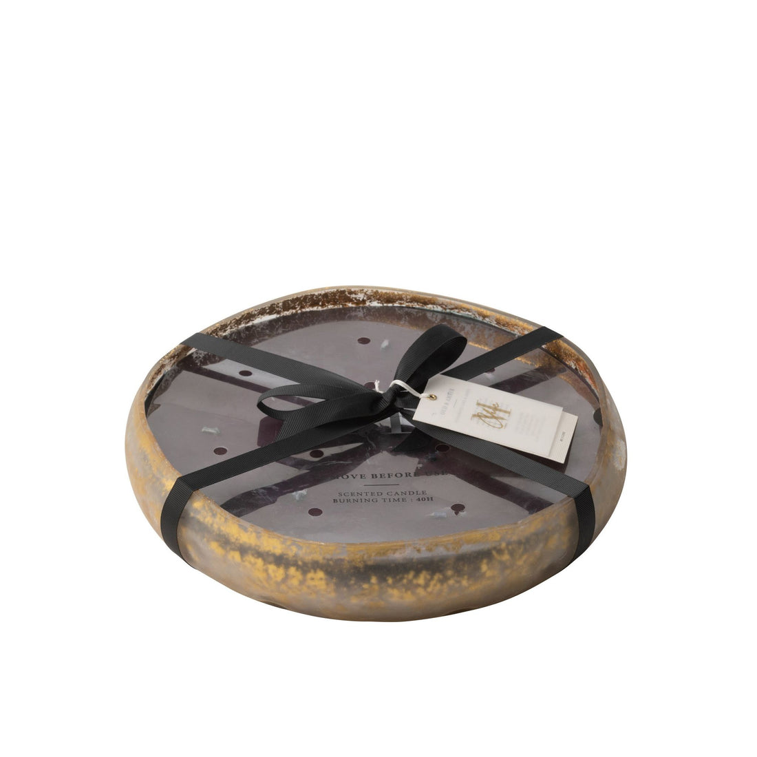 Geurkaars M-Chic Large van J-Line met zwart lint en label, geur oud en amber