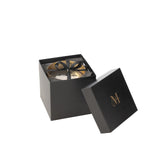Geurkaars M-Chic Glas Goud/Zwart Medium-80u