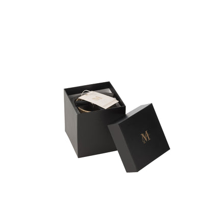 Geurkaars M-Chic Glas Goud/Zwart Small-48u