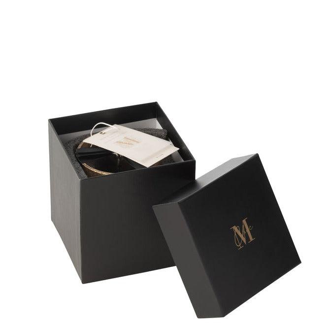 Geurkaars M-Chic Glas Goud/Zwart Small-48u - Geurkaars - J-Line - livinglovely.nl