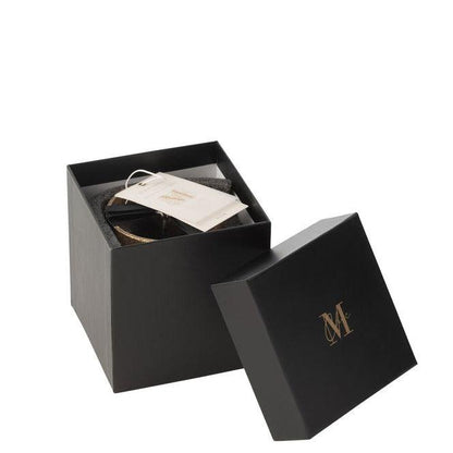 Geurkaars M-Chic Glas Goud/Zwart Small-48u - Geurkaars - J-Line - livinglovely.nl