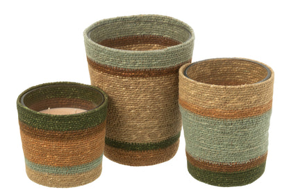 Geurkaars Mand Beige Large - 75 Uur - Geurkaars - J-Line - livinglovely.nl