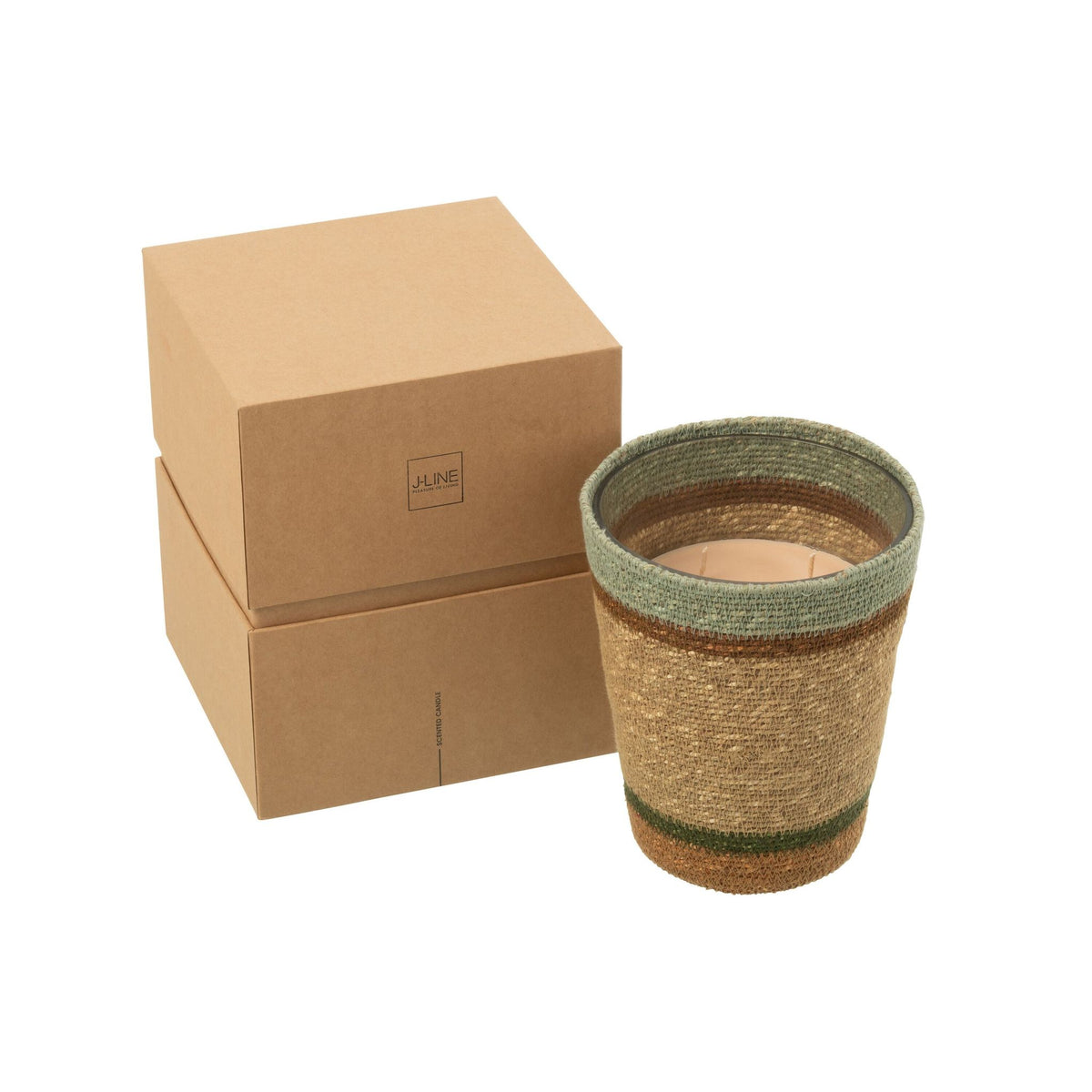 Geurkaars Mand Beige Large - 75 Uur