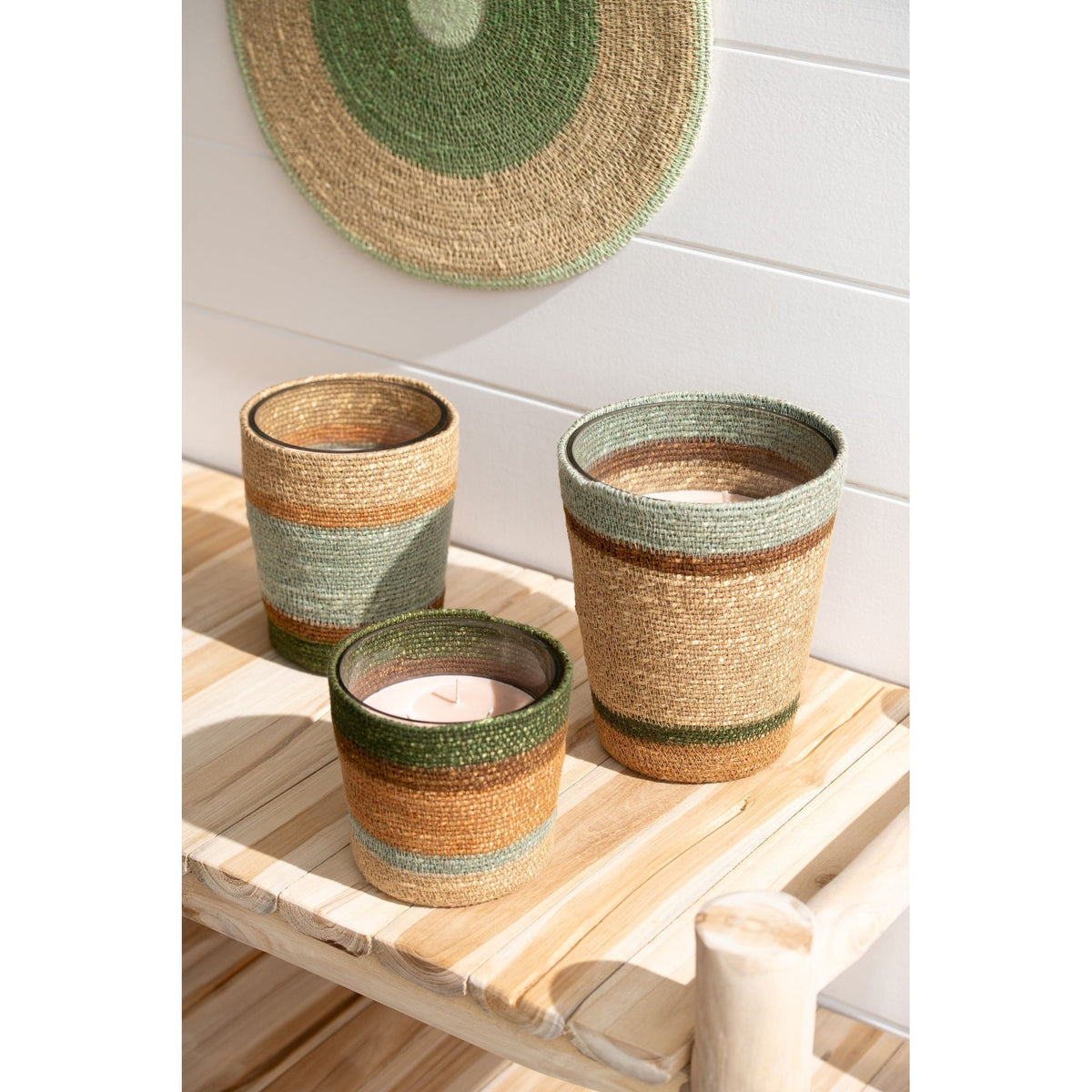Geurkaars Mand Beige Medium - 55 Uur